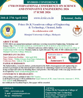 17th International Conference on Science and innovative Engineering ICSIE 2026 International Conference Poster